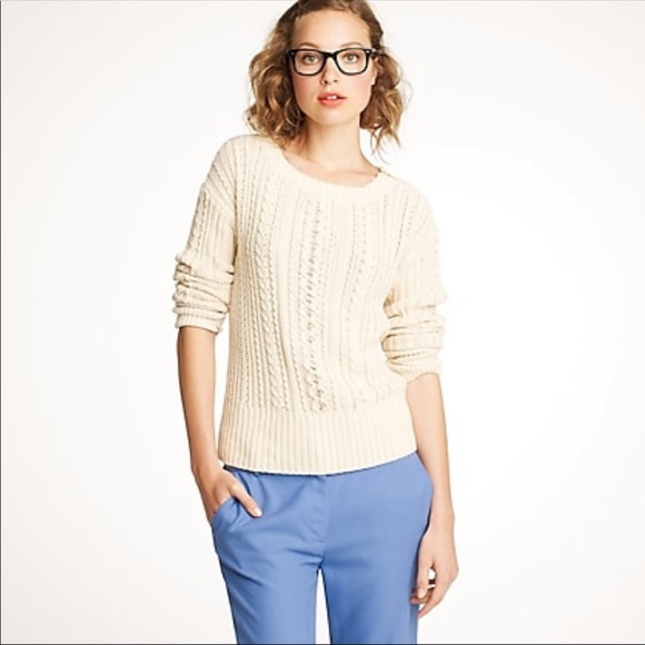 J. Crew Sweaters - JCREW Zip Cable Sweater Medium